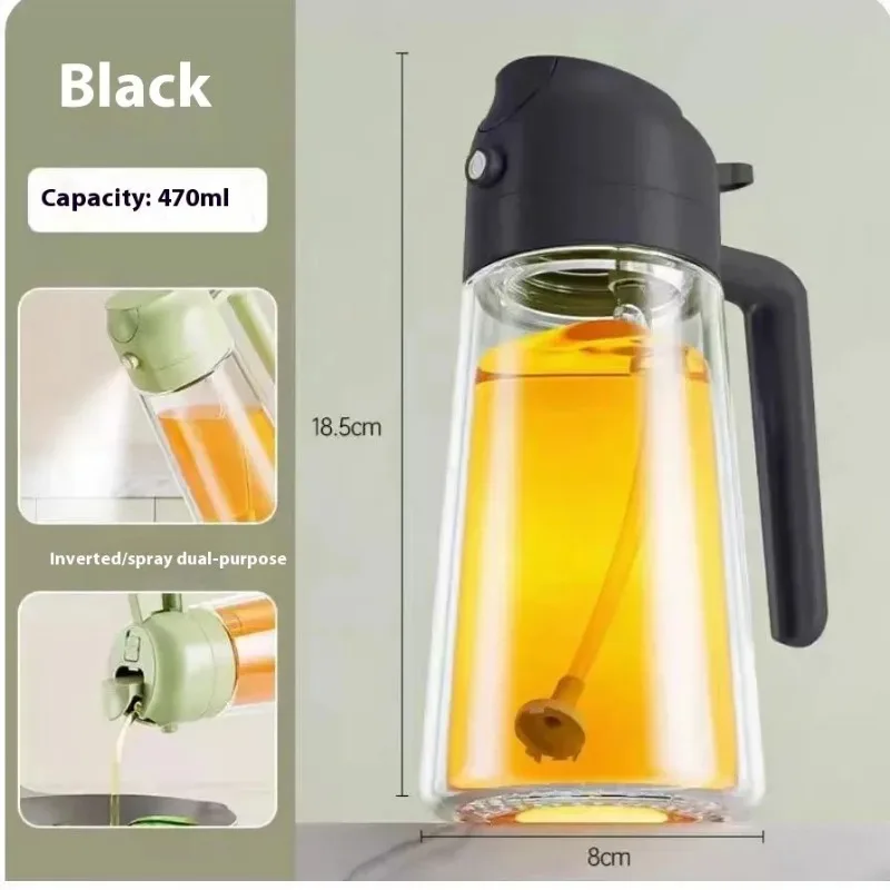 Pulverizador De Aceite De Vidrio 2 En 1 500ml Botella Pulverizadora De Aceite Tanque De Aceite Barbacoa Cocina Hornear Barbacoa