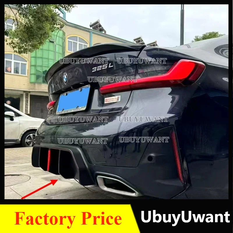 Carbon Fiber Printing Rear Bumper Diffuser Lower Spoiler For  BMW New 3 Series G20 320i 325i 330i 2022 2023 2024+