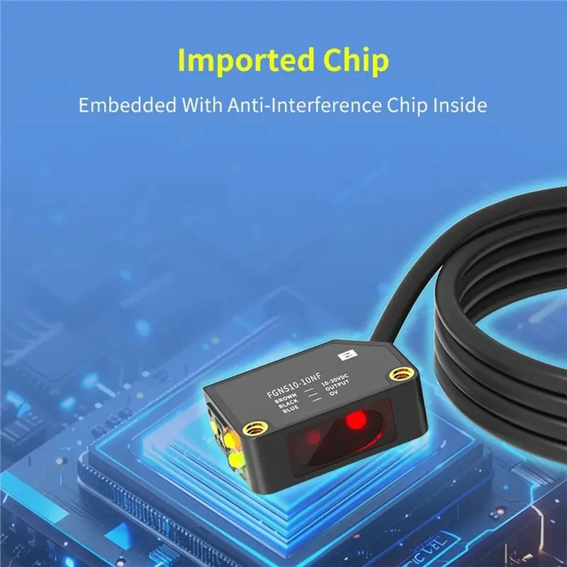 B63B-FGNS10-10NF Optical-Electronics Sensor 24V Diffuse Reflective Red Visible Concentrator For Sensing