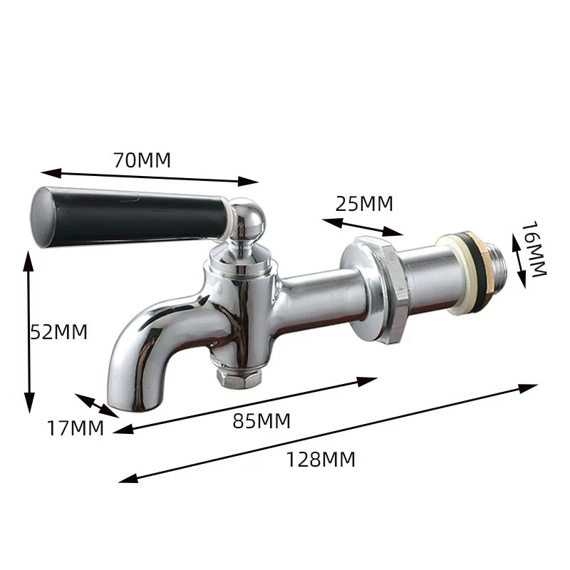 3/8\' Brass Chrome Long Electric Teapot Faucet Hot Water Bottle Faucet Open Bucket Water Spout Bibcock