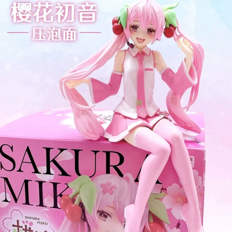 Genuine Hatsune Miku Anime Action Figures Sakura Kawaii Miku Collectible Model Cartoon Decor Model Dolls Gift Trendy Toys