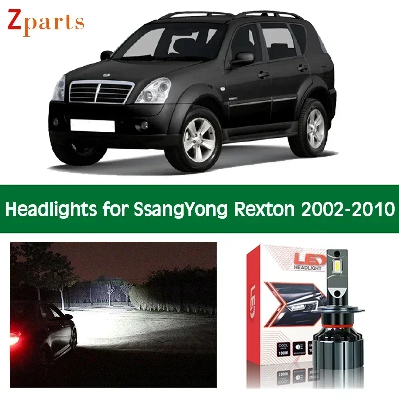 Lampadina automatica per 2002 2003 2004 2005 2006 2007 2008 2009 2010 SsangYong Rexton LED faro basso abbagliante 12V accessori lampada Auto