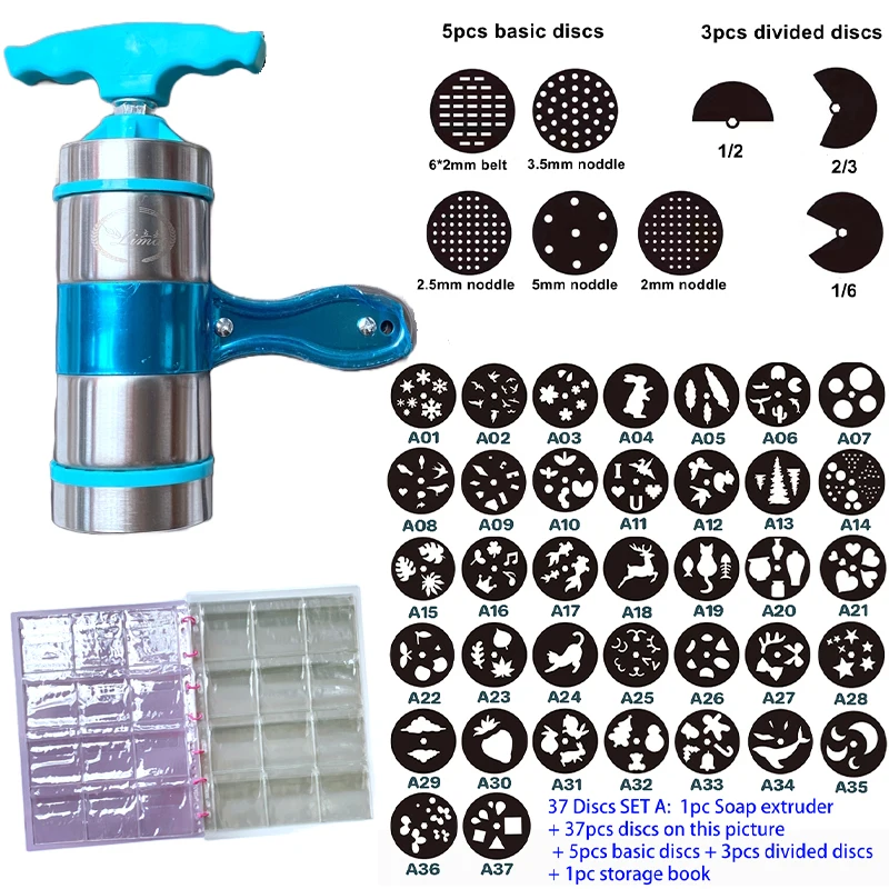 

Soap Extruder Disks Stainless Steel Soap Maker Kit SET 37 Discs for Handmade Soap Design DIY Sculpture Making Tool Supplies