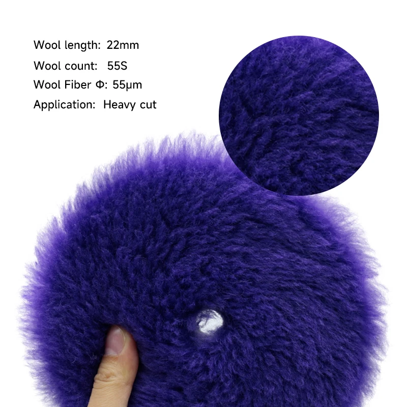 DETAILING 3/5/6 Inch Purple Woolen Polishing Pad Car Paint Polishing Buffing Wool Pad For Waxing Buffer Polisher Use