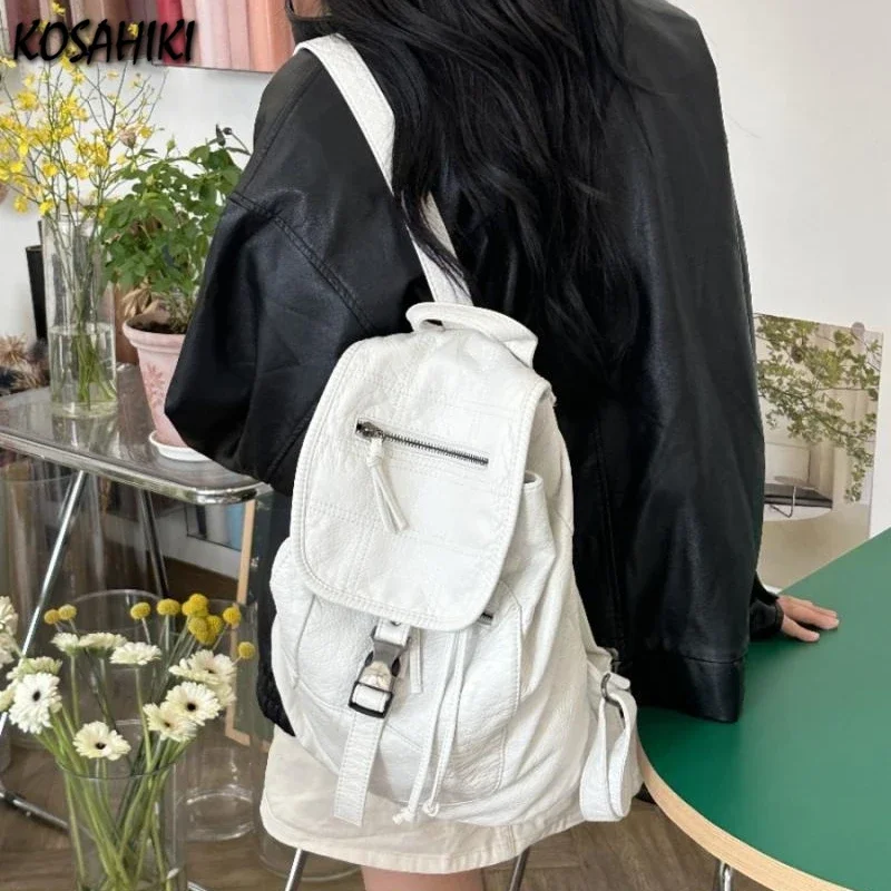 All Match Y2k Aesthetic Simple Backpack Women Casual Trendy Travel Bags 2024 Japanese Female Vintage Ins Streetwear Schoolbags