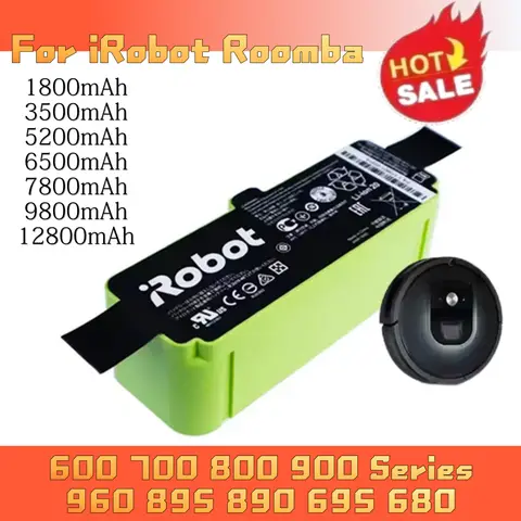 14.4v12800mAh 리튬 이온 배터리 리튬 이온 iRobot Roomba Cleaner 900 800 700 600 시리즈 960 980 981 965 895 695 692 690 890