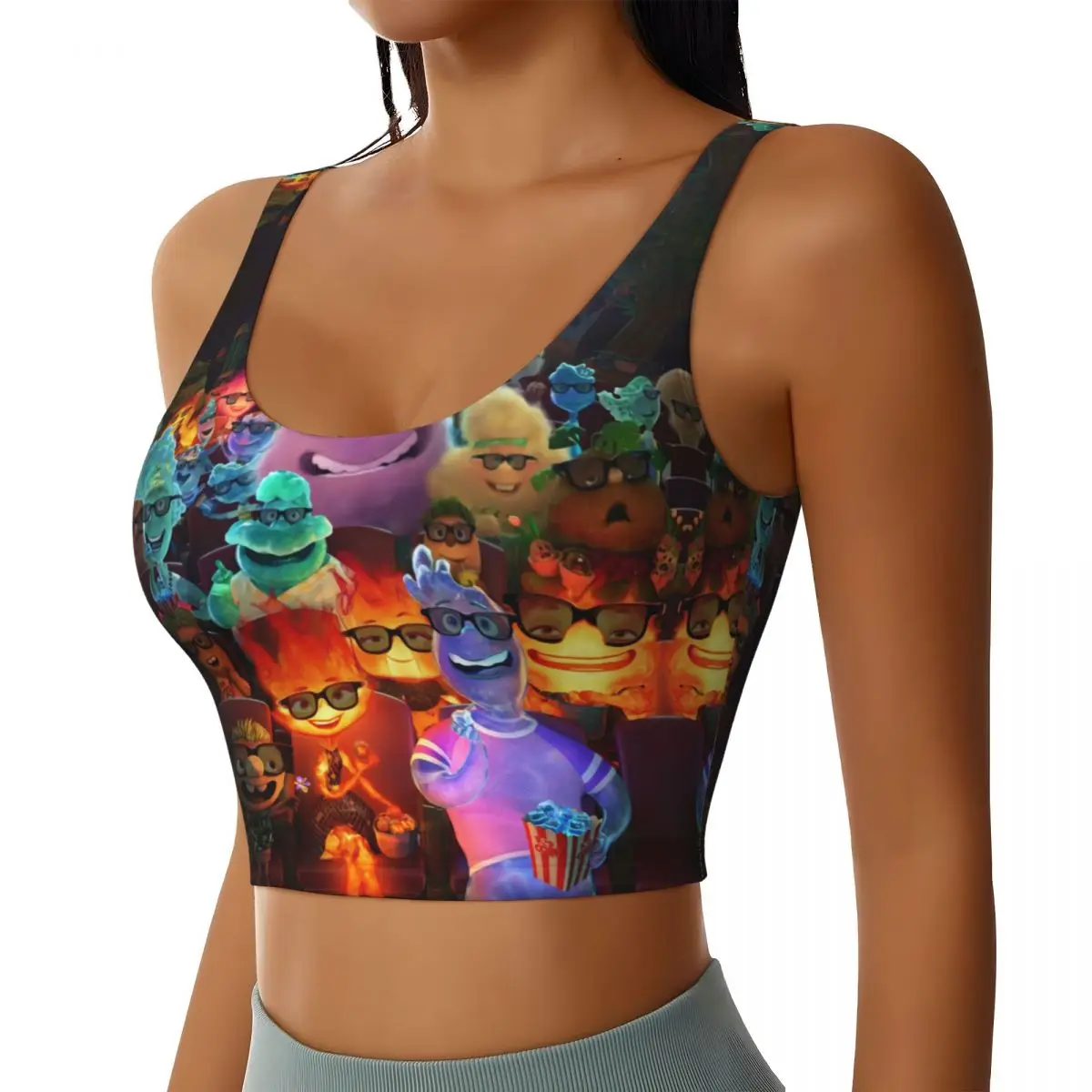 Custom Women's Elemental Film Sports Bras Ember Lumen High Impact Gym Workout Yoga Crop Tank Tops