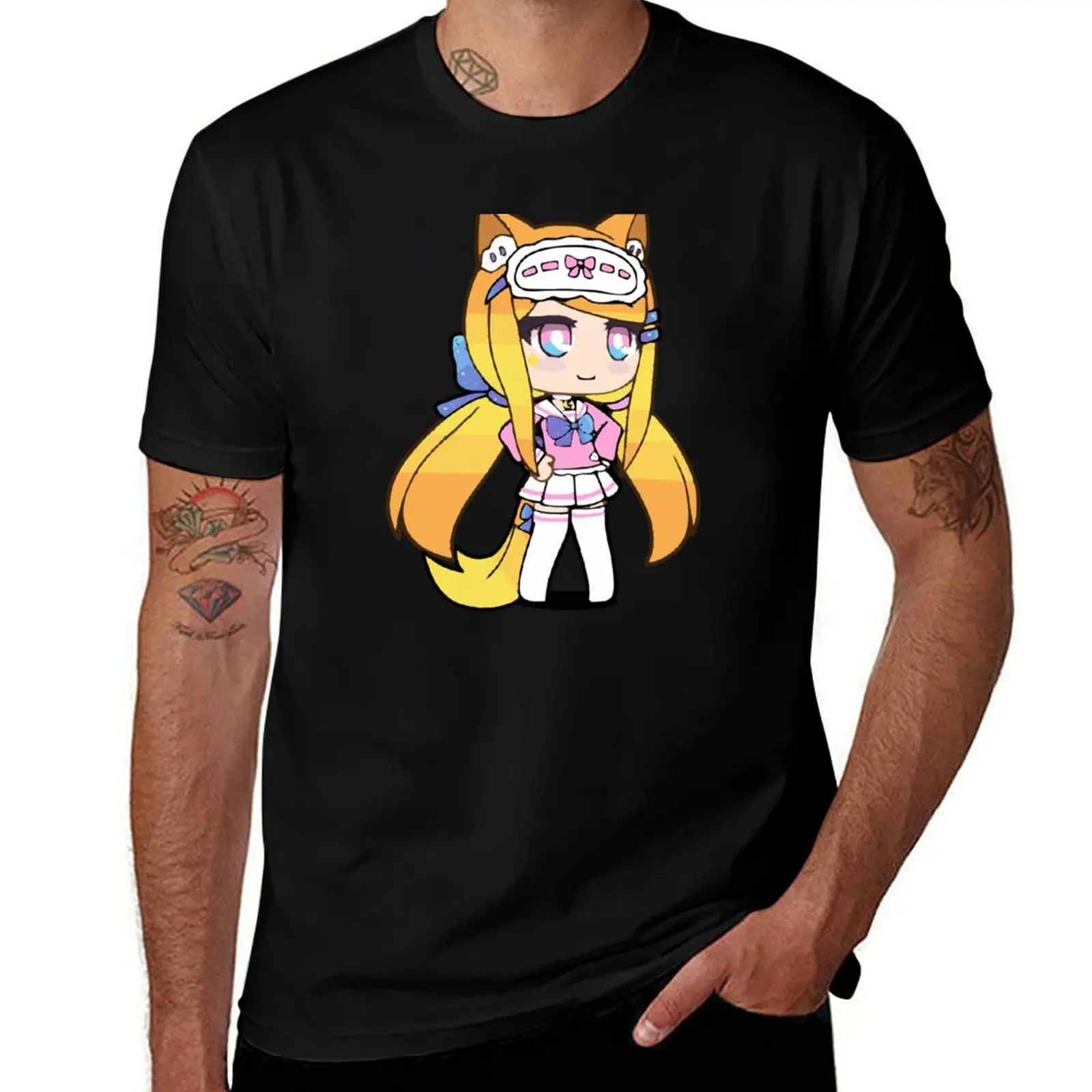 

Gacha Life Senpaibuns T-Shirt topping blue archive street wear vintage oversized t shirts for men