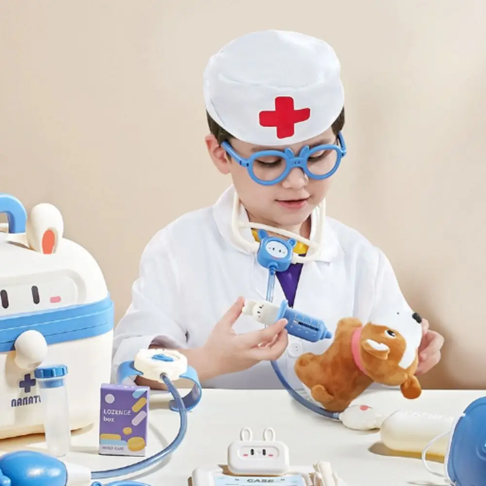صندوق محاكاة طبيب الأسنان مجموعة لعب الأدوار التظاهري للطبيب لعبة تعليمية ألعاب التظاهر مجموعة الطبيب لسماعة الطبيب
