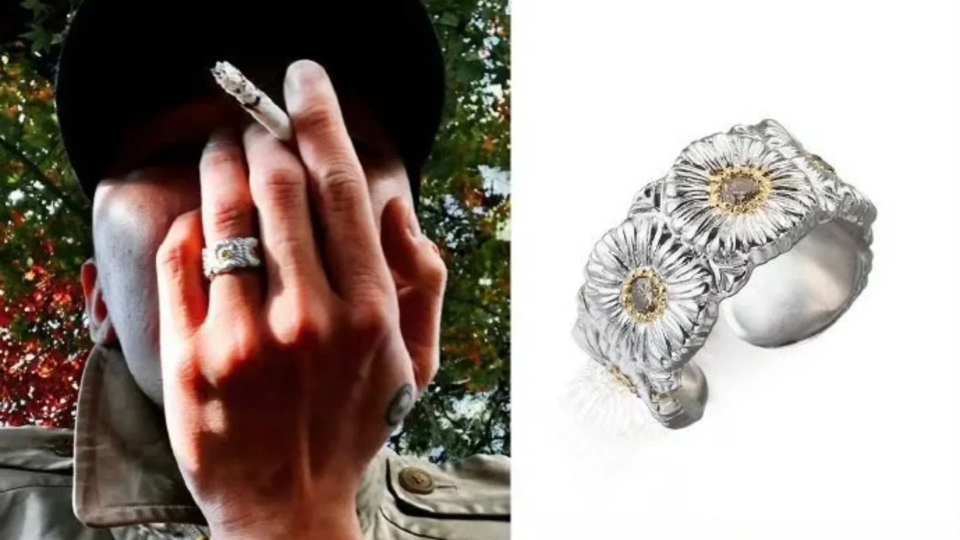 Kpop Hot Idol G-DRAGON Same Style Daisy Rings Fashionable Daisy Ring with Diamonds GD Trendy Jewelry Decorations