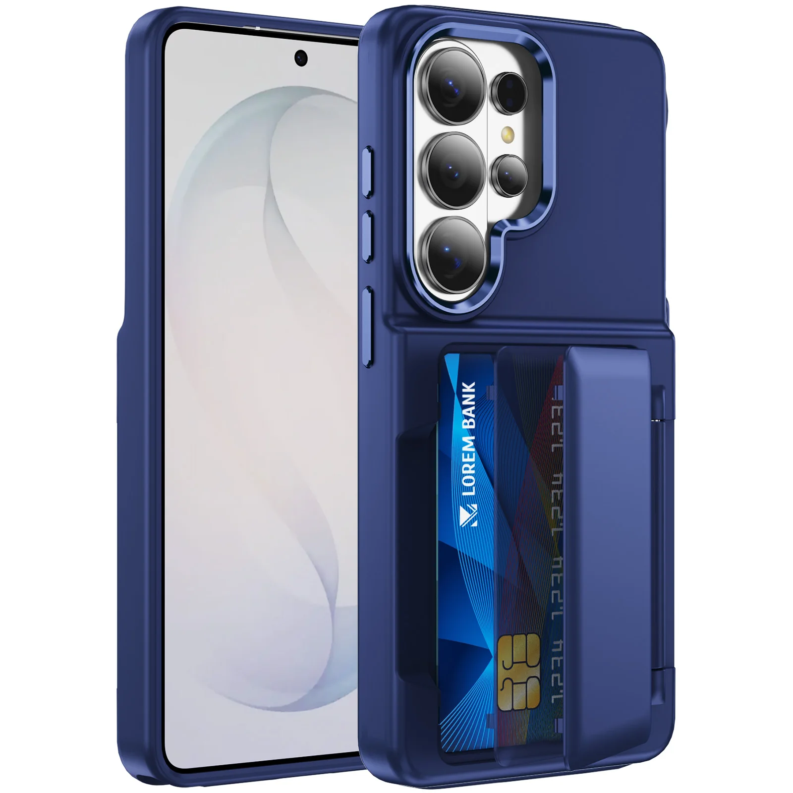 Skin Feel Wallet Card Slot Holder Phone Case for Samsung Galaxy S24 S25 Plus S22 S23 S26 Ultra S26 Plus Shockproof Bracket Cover