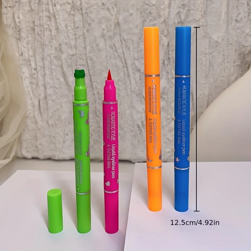 4色シールアイライナー、シングル2in1アイライナー、バタフライハート柄シール、極細カラーアイライナー、ステージメイクアップエフ