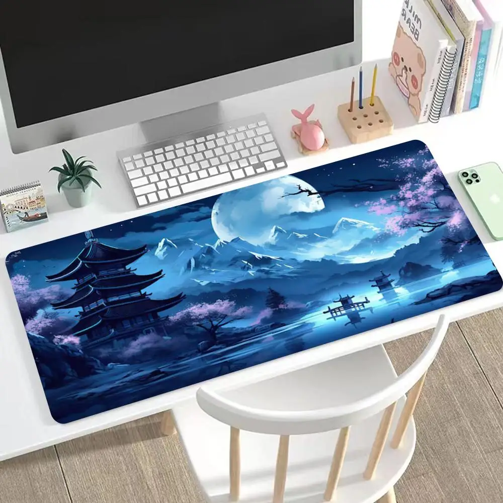 

Red and black art landscapes large Mouse Pad Large Mouse Pad & Computer Game Mouse Mat (35.4x15.7IN/31.5X15.7IN Map)