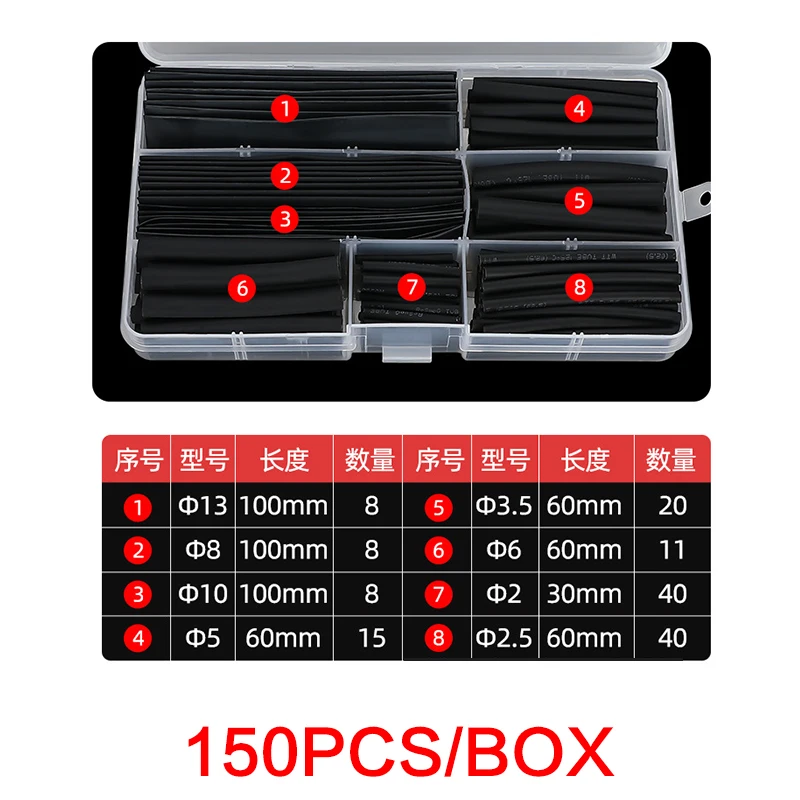 127-750 Uds. Juego de tubos termorretráctiles conectores de Cable envoltura de Tubo termorretráctil para Cable funda termorretráctil