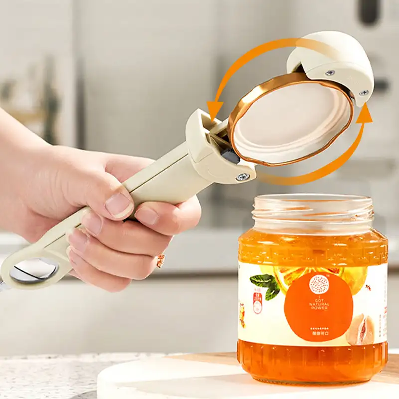 Multifunctional Bottle Jar Opener Retractable Bottle Opener Stainless Steel Labor-Saving Glass Can Opener Screw Cap 7