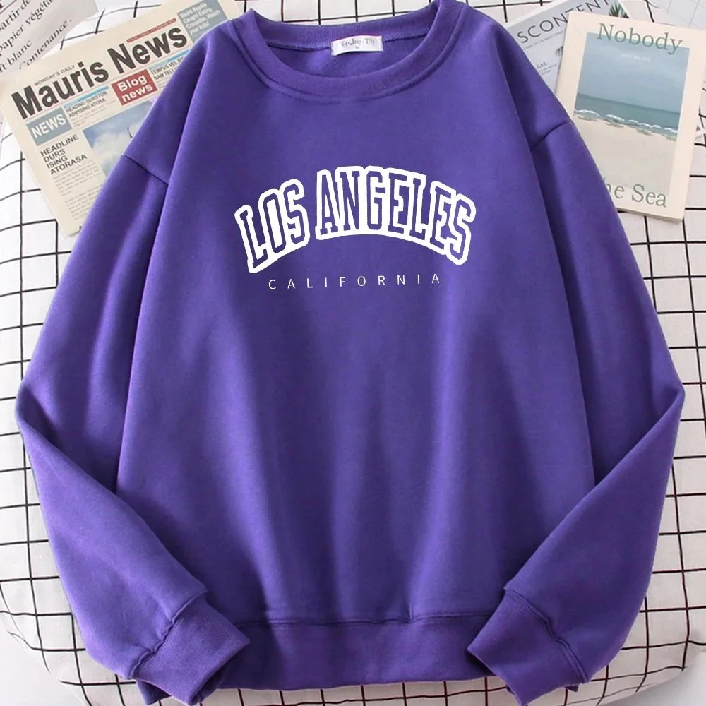 เสื้อสเวตเชิ้ตสตรี Los Angeles California Ci Streetwear ไซส์ใหญ่ ใส่สบาย สไตล์ลำลอง แฟชั่นทันสมัย