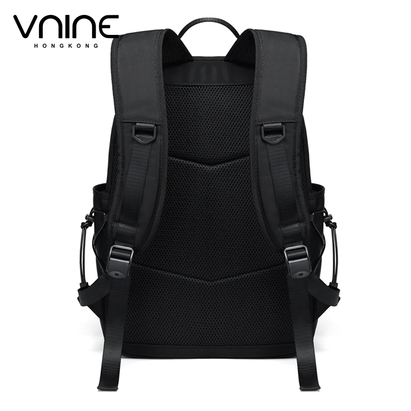 V.NINE Women Backpack Bags Elegant Nylon Backpacks Men 15 inch Laptop Compartment Waterproof Lightweight Unisex Back Pack Solid