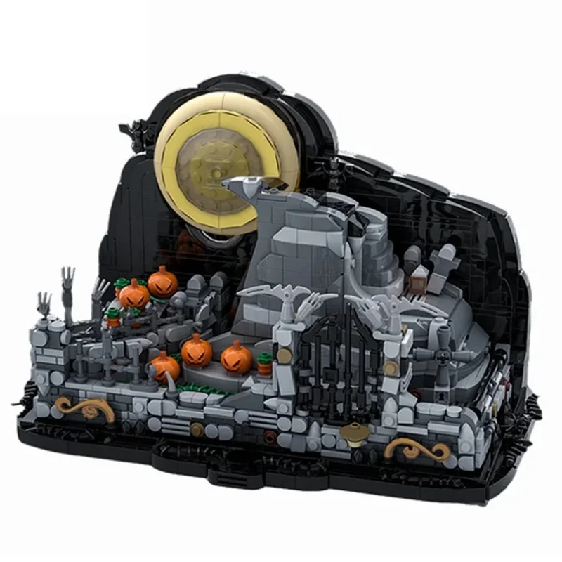 1664PCS MOC Nightmare Before Christmas Spiral Mountain Bricks Set Building Blocks DIY Bricks Toys for Children Xmas Kids Gifts