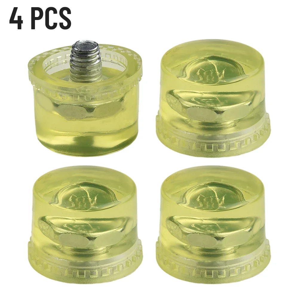 4pcs Rubber Anti-slip Anti Oil Hammer  Round Head Hammer Head Replacement Accessories With Mounting Screws25mm/30mm/35mm/40mm