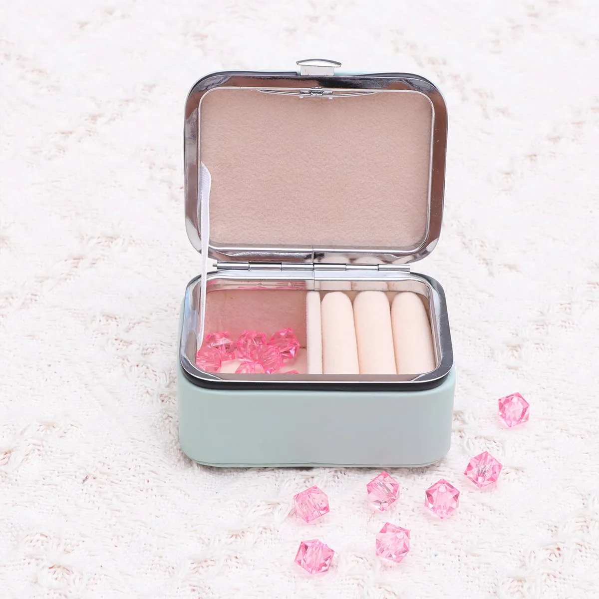 

Миниатюрная шкатулка для украшений: портативный компактный органайзер для хранения серег, ожерелий, колец, модный декоративный подарочный футляр