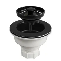 Kitchen Sink Drain Plastic Sink Drain Assembly with Strainer Basket/Drain Stopper Diameter 114mm for Kitchen Quartz Stone Sink