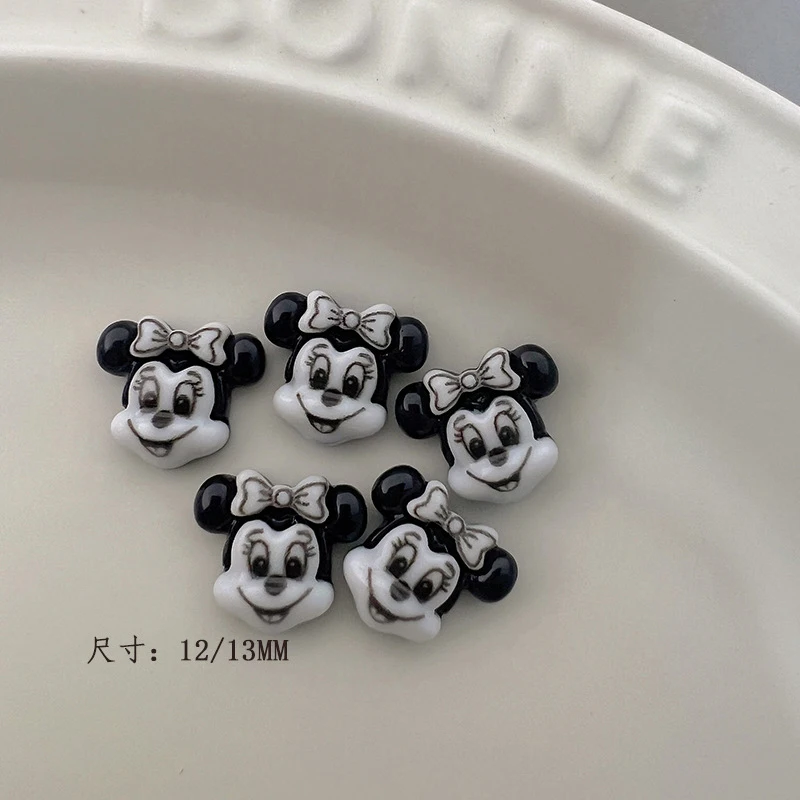 50 قطعة ثلاثية الأبعاد ميكي وميني مسمار السحر القلب القوس وبولكا نقطة تصاميم مجوهرات أظافر راتينج لطيف صنع ل مانيكير مسمار الفن لوازم