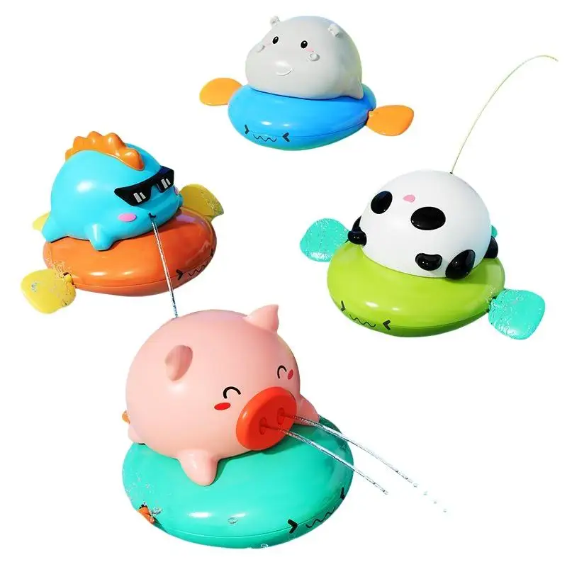 Pull String Floating Pig Wind-up Bath Toy Fun Swimming Water Toy for Toddlers Baby Pool Bathtub