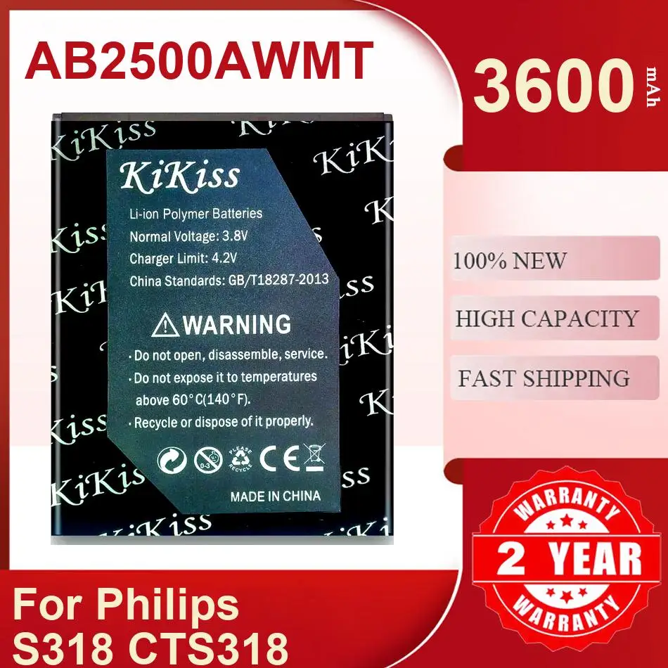Powerful Mobile Phone Battery AB2500AWMT For Philips S318 CTS318