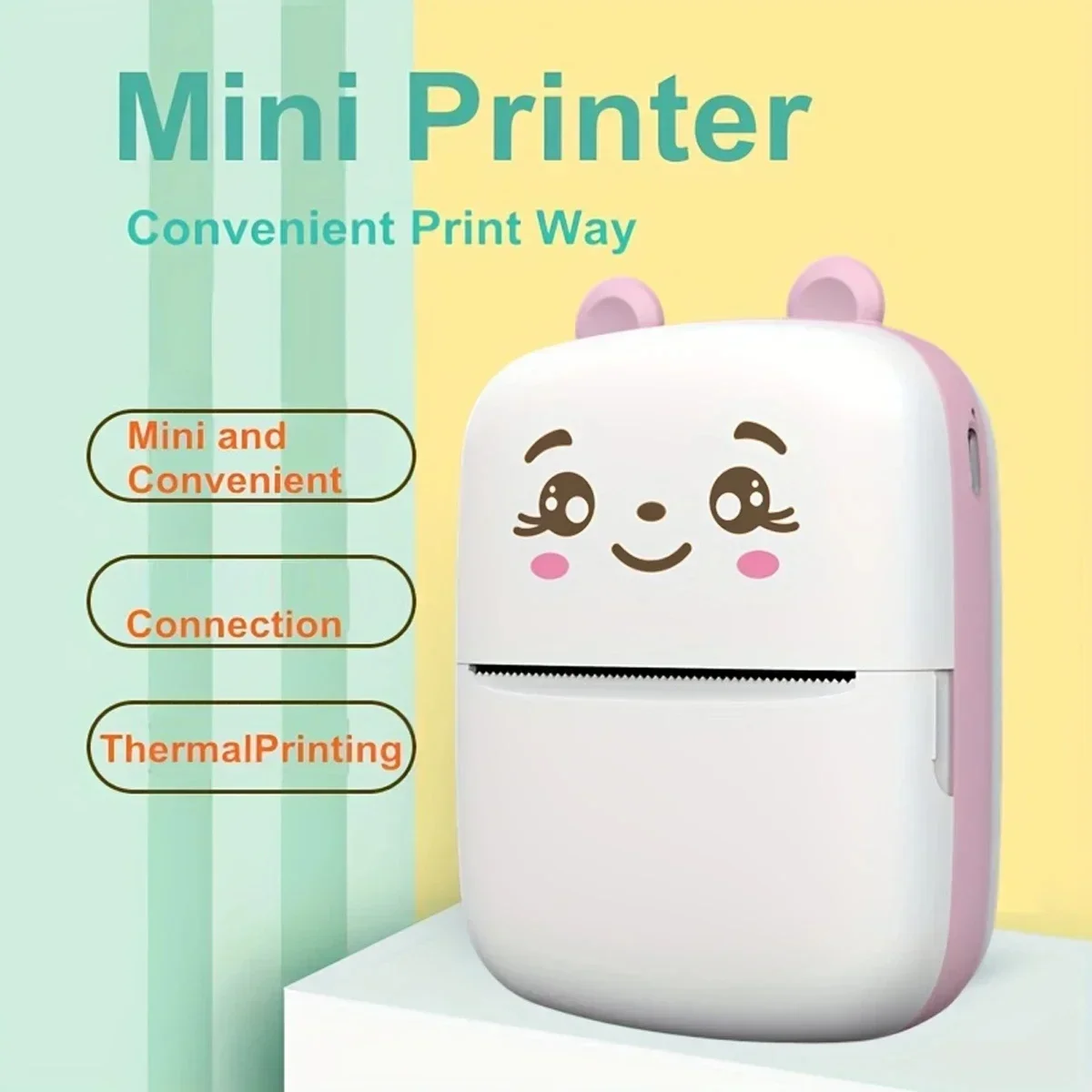 LISM Mini Printer Bluetooth Wireless Mini Photo A8 Printer Label Printer Portable BT Mini Thermal Printer Portable for Kids