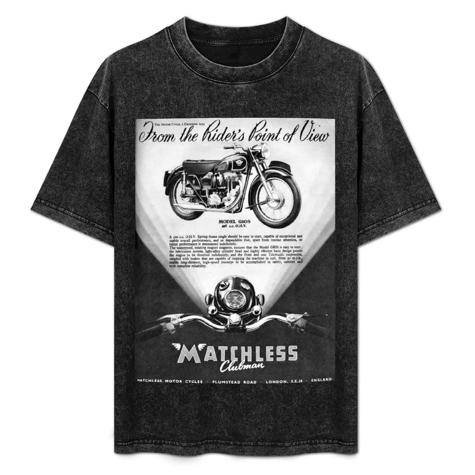 1954 Matchless Motorcycle advert T-Shirt shirts graphic designer shirts plain white t shirts men