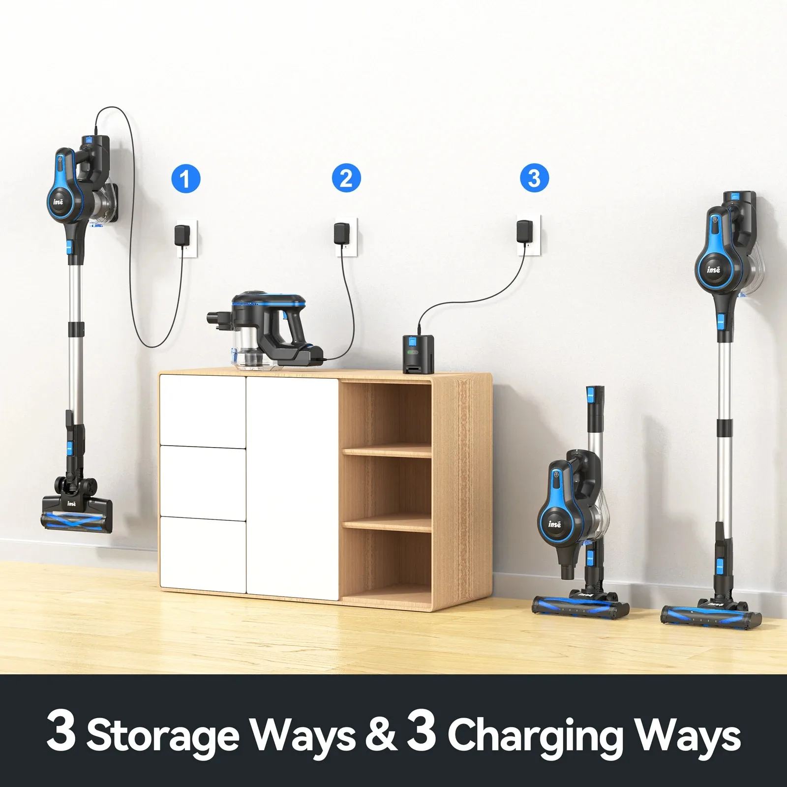 INSE N5T Wireless Vacuum Cleaner 20Kpa Ultra Lightweight Stick Vacuum Portable Household Hand Vacuum Cleaner for Home Bed Carpet