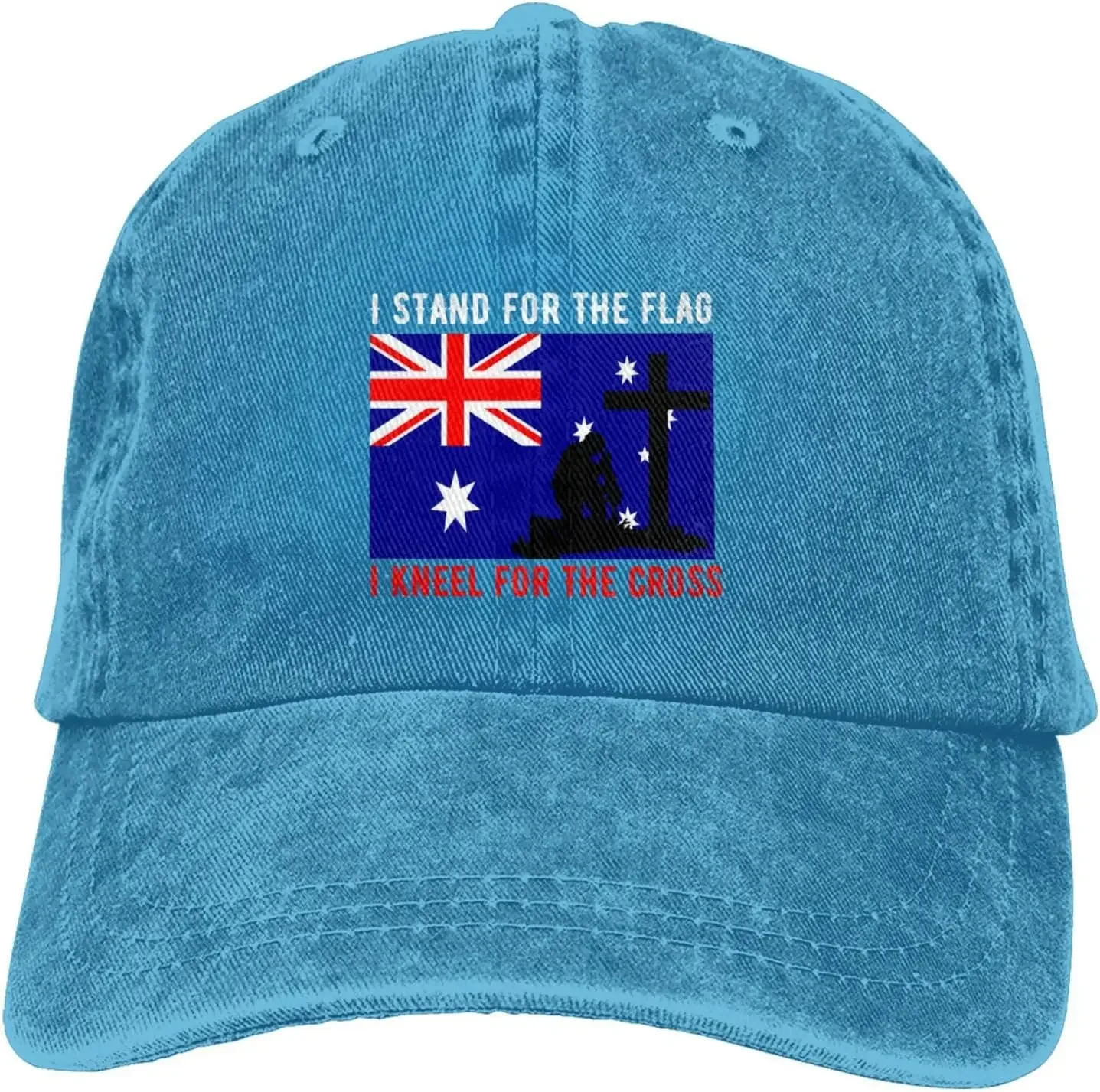 Vintage I Stand for The Australia Flag and I Kneel for The Cross Baseball Cap for Men Women Hats Adjustable Cowboy Hat Dad Cap