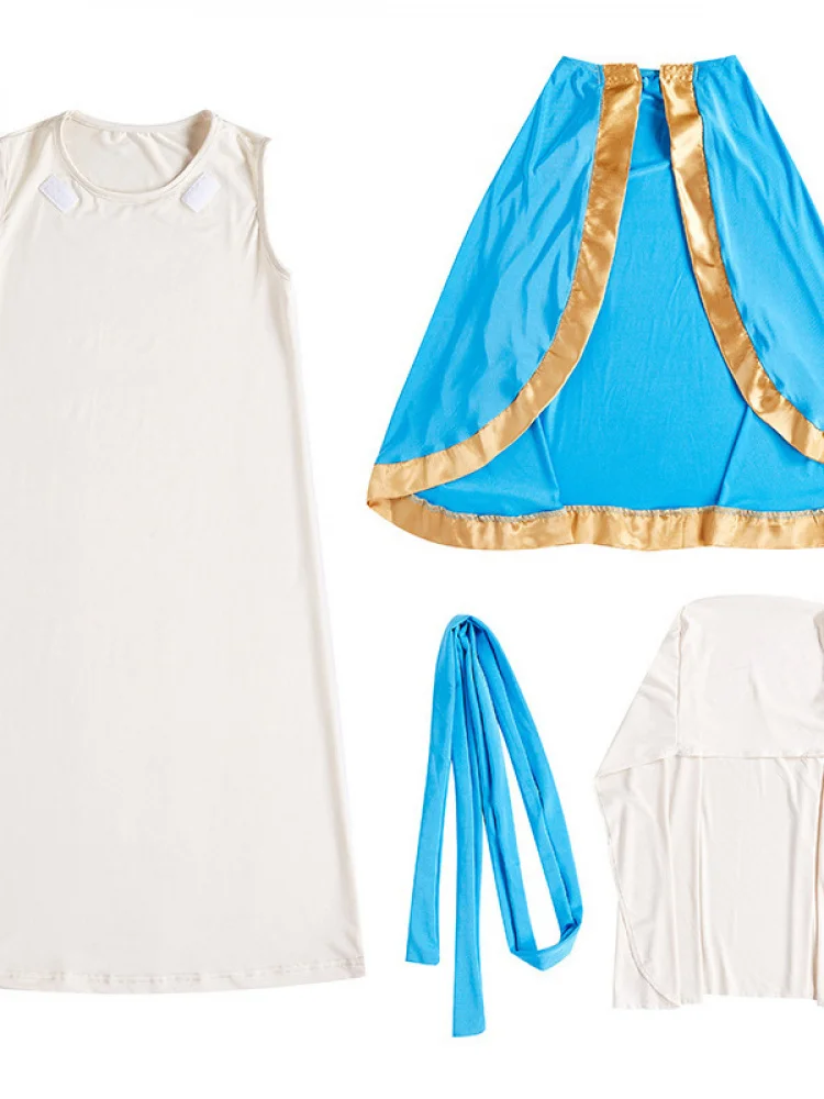

Ancient Role-plang loween Costume oulder-length Svel Robe awl in Beige for Parents And Children Ethnic Stage Wear