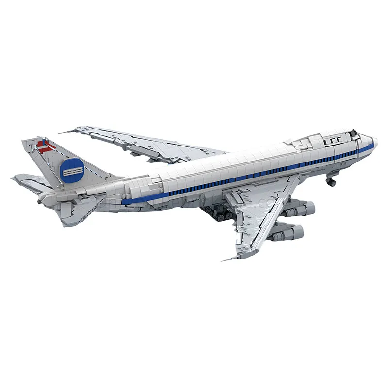 MOC Flugzeug 747-100 Dekoration Klassisches Verkehrsflugzeug Bausteine Stadt-Verkehrsflugzeug Bausteine Transportspielzeug für Erwachsenengeschenke – Detail 2