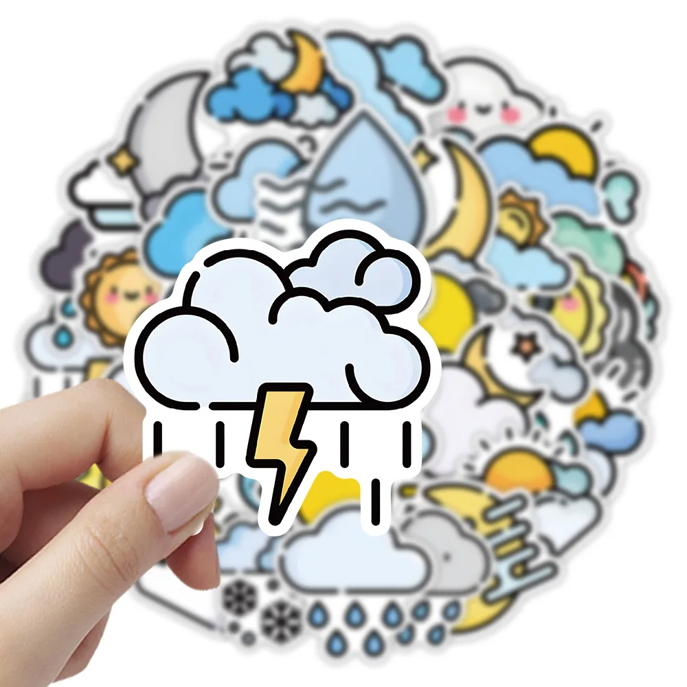 10/30/50PCS Weather Cartoon Stickers Cute Meme Graffiti DIY Decoration Luggage Laptop Guitar Bike Skateboard Sticker Kids Toys