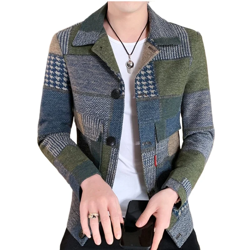 

New Explosive Personality Winter Plus Fleece and Thick Casual Style Jacket Jacket Lapels Handsome Comfortable Men's Clothing