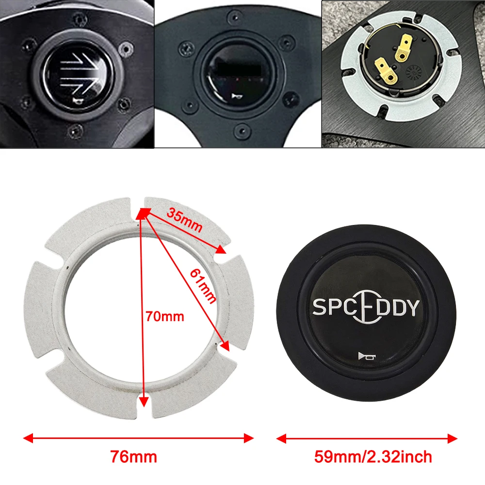 PCD 70 مللي متر القرن زر التجنيب الدائري ل MOMO NRG OMP ملعقة Spceddy عجلات القيادة #1