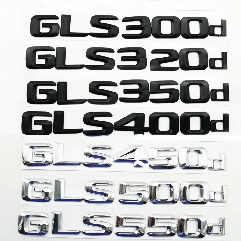 Matt Black/Sliver Sticker Emblems Badges for GLS180d GLS200d GLS220d GLS250d GLS300d GLS320d GLS350d GLS400d GLS450d