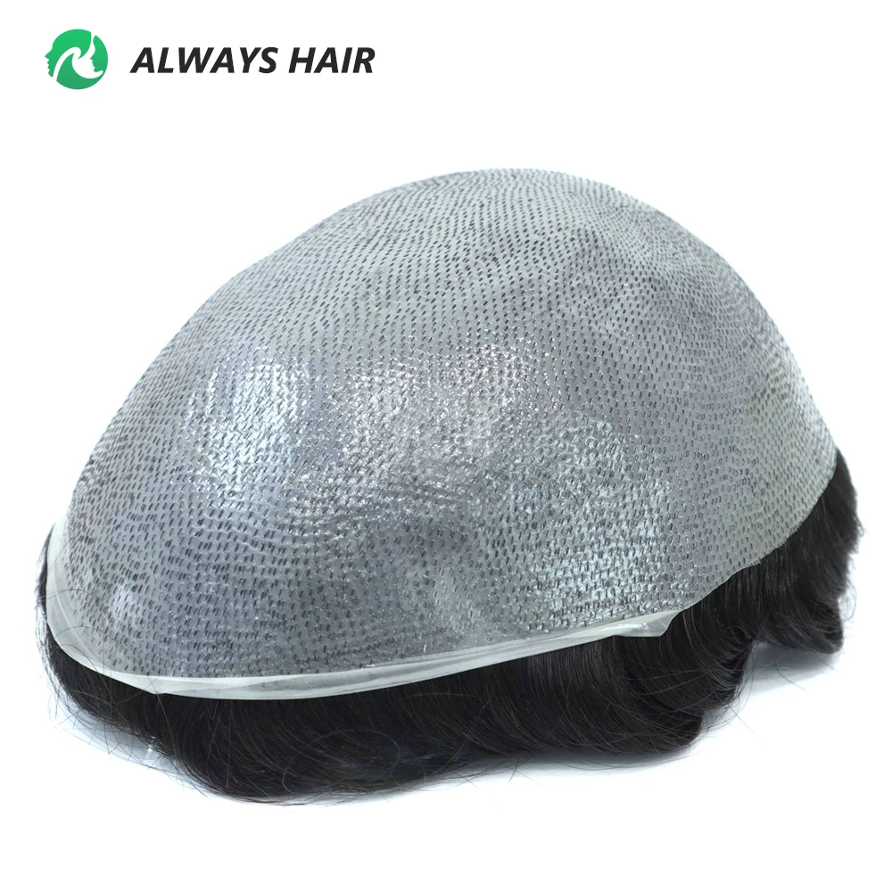 Vô Hình Dây Cột Tóc Tóc Hệ Thống Đơn Vị Cho Nam 0.03-0.04Mm Siêu Mỏng Căn Cứ Toupee Ấn Độ Tóc Mens' Topper tóc Giả