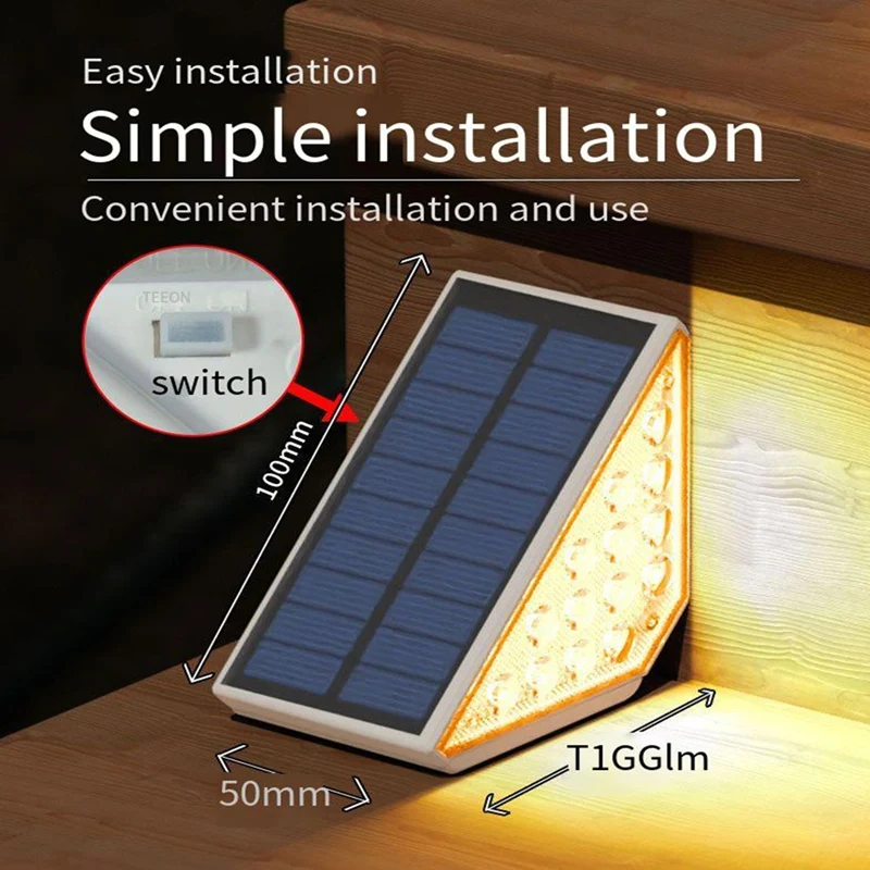 ไฟบันได LED กันน้ำ2ชิ้น, ไฟ LED ความสว่างสูงไฟขั้นบันไดอเนกประสงค์สำหรับสวน