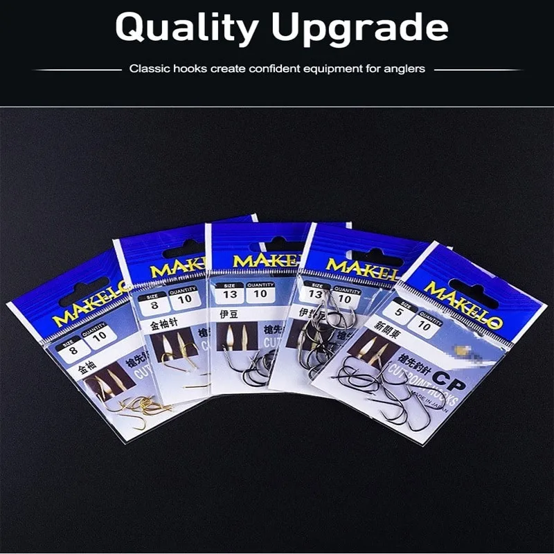 10Pcs Fishing Hook High Carbon Steel Carp Hook Sea Fishhook Fly Fishhook for Saltwater Freshwater Fishing Tool Pesca