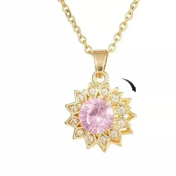 The elegant lady's rotating flower necklace features a unique design. Simple, fashionable, trendy, versatile and excellent