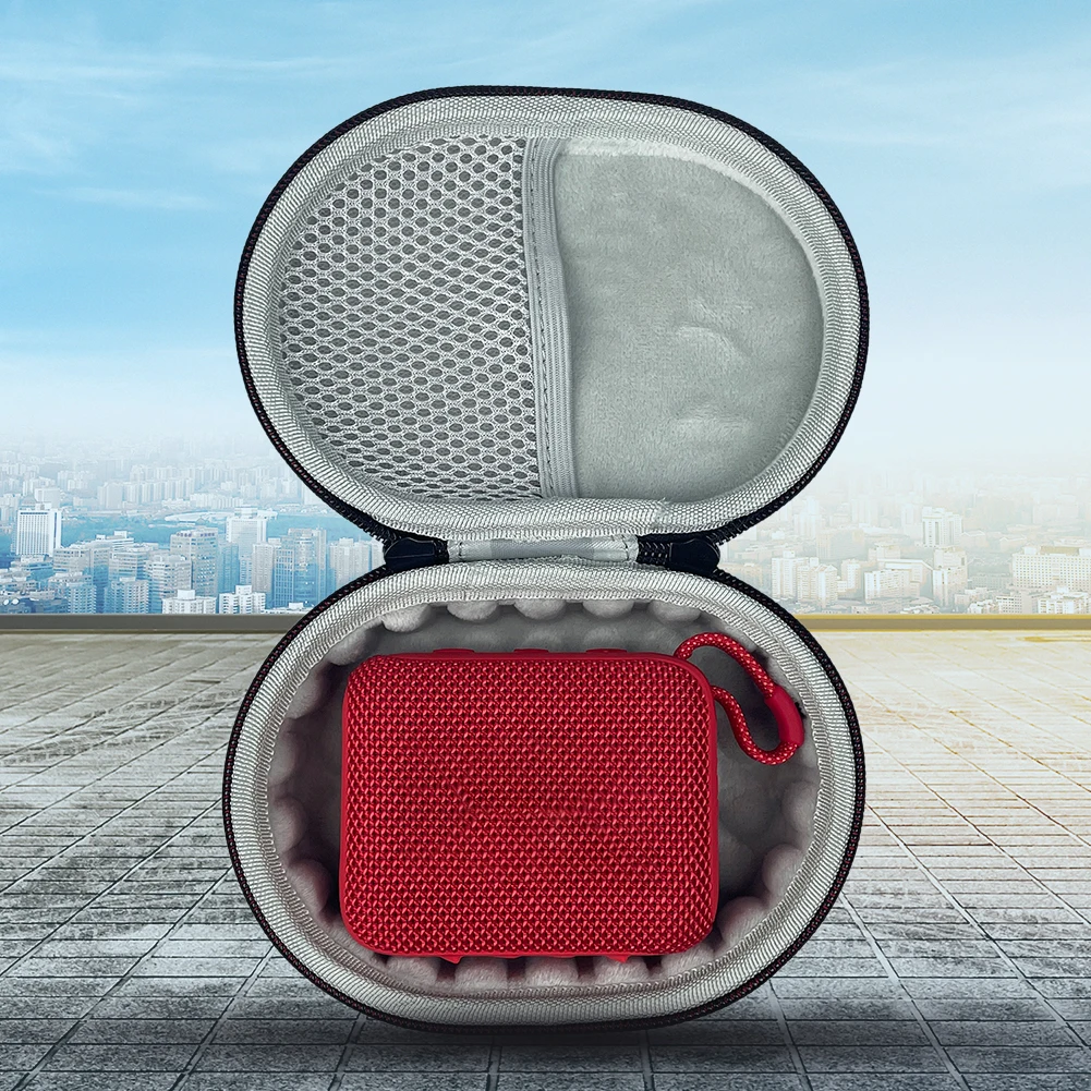 Hard Carrying Case Anti-scratch Speaker Carrying Bag with Hand Rope & Carabiner Hardshell Case for JBL Go 4 Portable Speaker