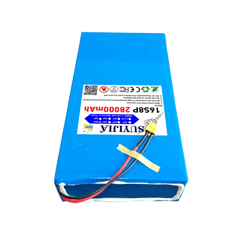 New 16S8P 60V 28Ah battery 3000W 67.2V lithium battery built-in BMS high-power electric vehicle lithium-ion battery pack