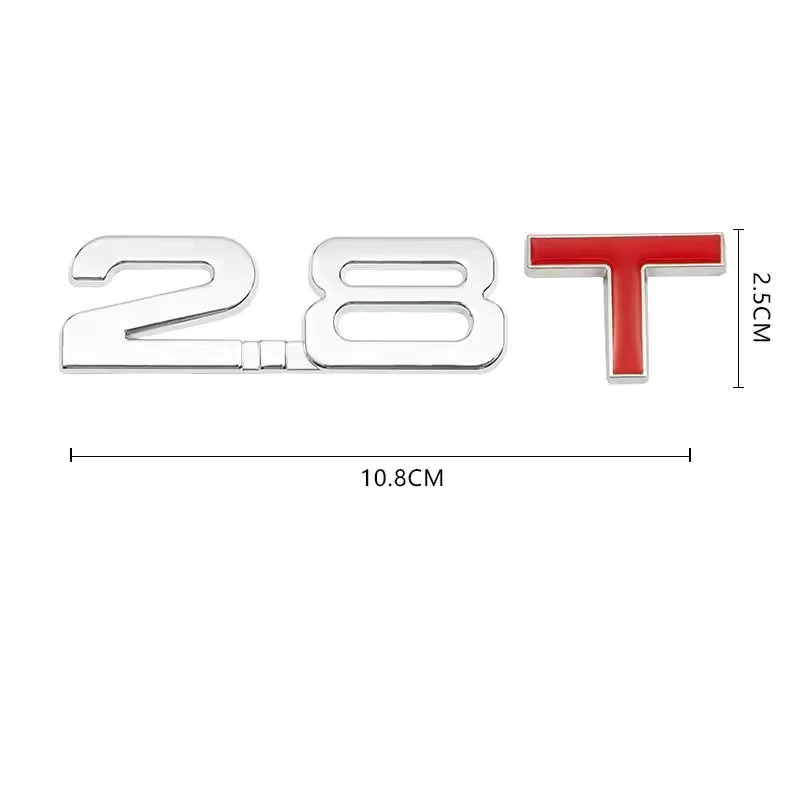 3d auto aufkleber verdrängung emblem turbo aufkleber für audi toyota honda 1,3 t 1,4 t 1,5 t 1,6 t 1,8 t 2,2 t 2,5 t 3,0 t 2,0 t 2,4 t 2,8 t logo