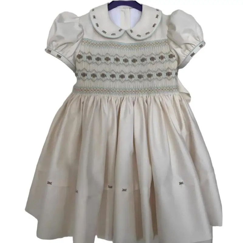 

0-12Y Baby Girl Summer Handmade Embroidery Vintage Princess Dress for Birthday Photography Holiday Eid A259