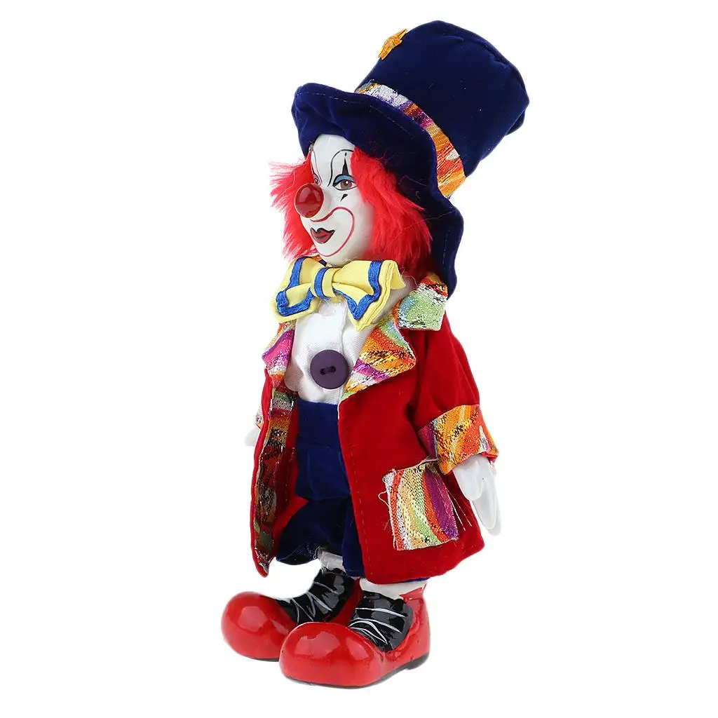 7inch Funny Clown Porcelain Doll, Valentin Gift for Him or Girlfriend, Halloween Decoration Home Table Desk Top Ornaments