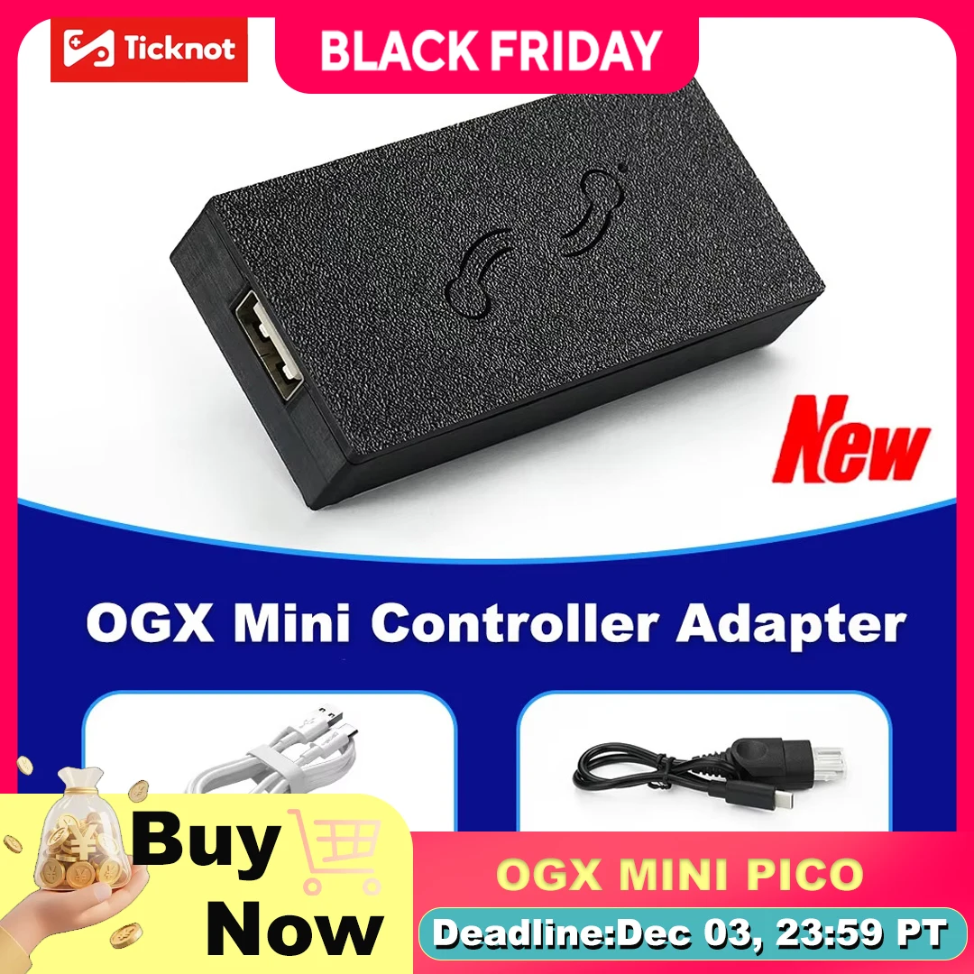 OGX Mini Pico Controller Adapter For Original Xbox/PC/PS3/Switch Wired Gamepad Converter For Xbox 360/Xbox Series X USB Control