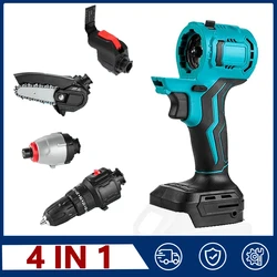 Brushless Oscillating Multi-Tool 4 pcs Household one fuselage Electric Drill Kits Power Tools Compatible with Makita battery