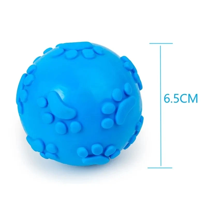 Pet dog footprint ball toys, suitable for small dogs rubber chew puppy toys Dog things dog toys pet supplies